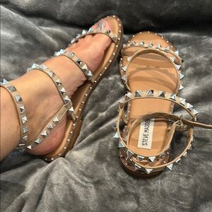 Steve Madden Tan Studded Sandals